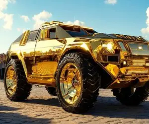 ماشین لوکس؛ بزرگترین ماشین زرهی ضد گلوله دنیا که از طلای 24 عیار و چرم گاونر ساخته شد
