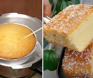 بهترین دستور برای پخت کیک ساده خونگی بدون فر / پف زیاد و طعم و بافت عالی