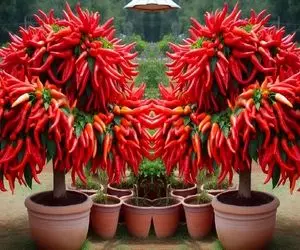 کشاورزی نوین؛ تخم فلفل قرمز و با خمیردندون تلفیق کرد و روش آلوئه ورا ریخت قد جارو شد