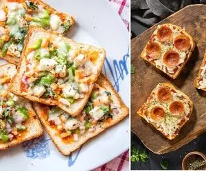 طرز تهیه پیتزا با نون تست با فر و بدون فر / یه پیتزای خوشمزه و سه سوته که حرف نداره