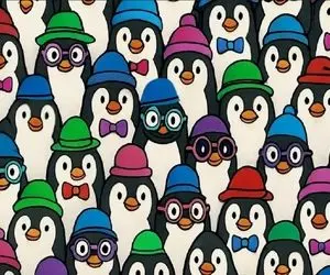 بازی فکری؛ از دید تترا کروماسی خودت استفاده کن عدد 7 پنهون شده بین پنگوئن رو پیدا کن