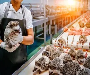 پرواربندی؛ تیغ جوجه تیغی رو زنده با اره جدا میکنن تا گوشتش بشه استیک تو تابه