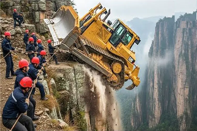 ابزارآلات غول پیکر؛ مهارت‌ اپراتور بولدوزر آنقدر دیوانه‌کننده اس فکر می‌کنید ساختگیه