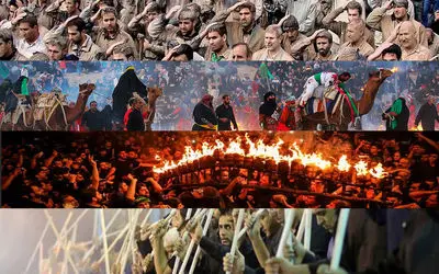 عزاداری محرم/ حضور یک شیرزن در دسته عزاداری مردان
