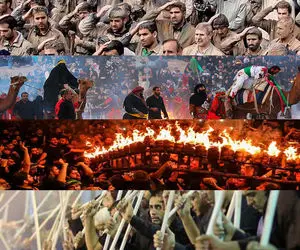 عزاداری محرم/ حضور یک شیرزن در دسته عزاداری مردان