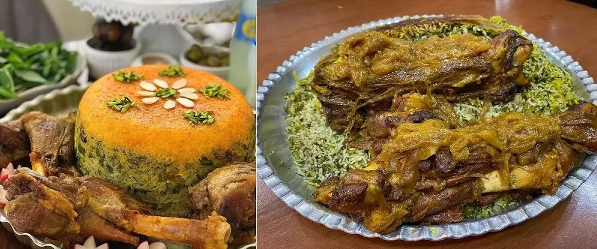 tahchin-baghali-polo-mahiche