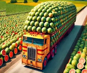 کشاورزی نوین؛ هندونه 20 کیلویی 10هکتار زمین و با ربات تو 10 ثانیه چید آب گرفت