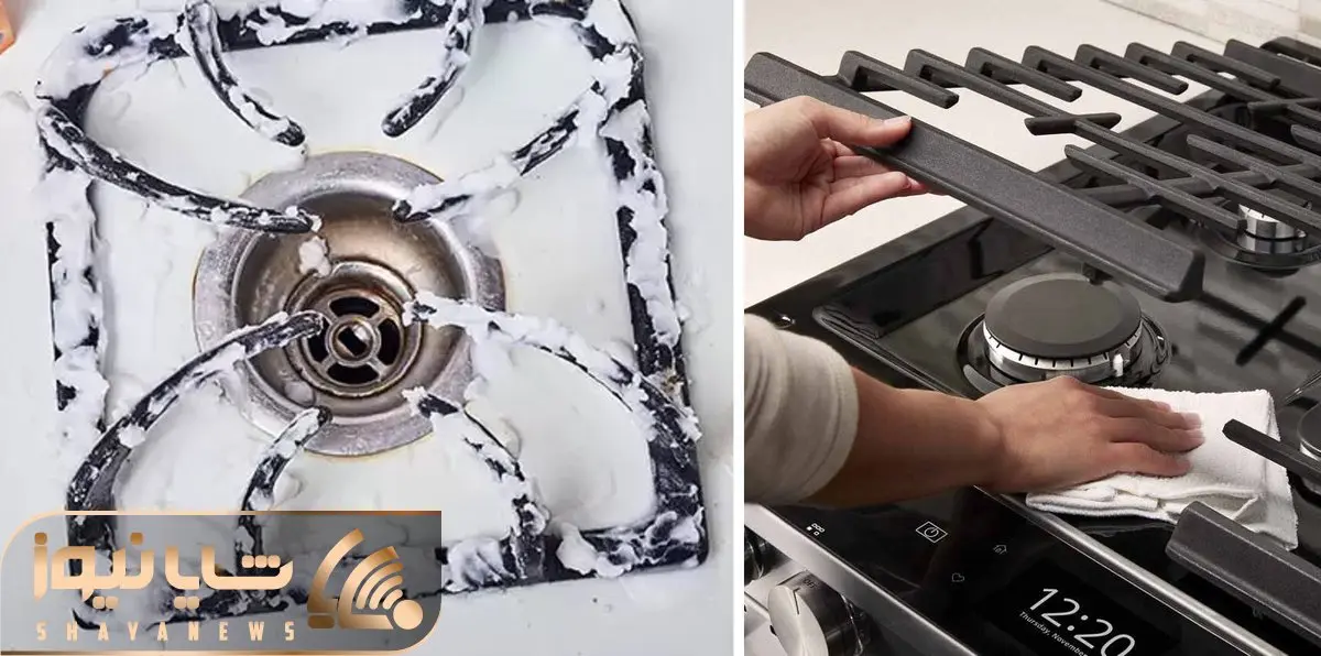 شگردهای تمیز کردن چدن گاز با چربی های ضخیم / با یه کارای خونگی سفید و براقشون کن