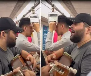 آواز بهشتی؛ تو شلوغی مترو یهو جوان خسته با چشای گریون فروغی بغض همه رو ترکوند