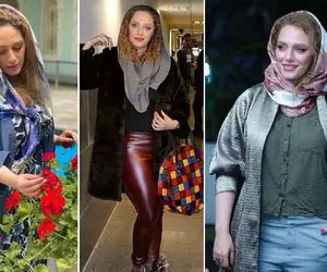 استایل خانم بازیگر با لِگ چرم و چسبان و اندامی تو پُر؛ حداقل مانتو رو میبستی!