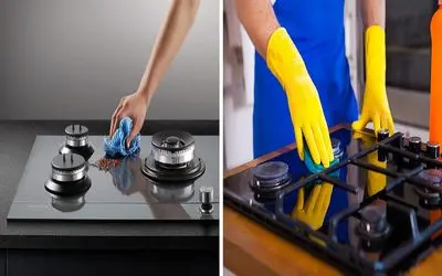 جادوی جوش شیرین و سرکه برای برق انداختن اجاق گاز/ بدون دردسر و بدون بشور بساب