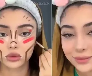 آموزش میکاپ توسط فیلتر اینستاگرام! دختره کارای که اینستا بهش گفتو انجام داد چه خوب شد