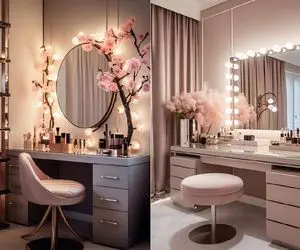 میز میکاپ مدرن 2025/ با داشتن همچین میز آرایشی مثل یک پرنسس واقعی آرایش کن