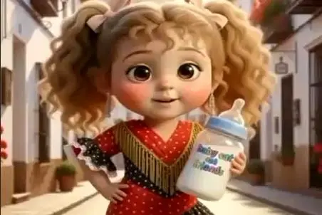 آواز شاد؛ رقص دختربچه با لباس مکزیکی و شیشه شیر به دست وسط خیابون بیین کیوتچه رو