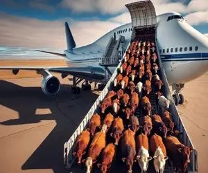 جابه جایی جانکاه؛ گوسفندای گوگولی رو کت بسته با هواپیما میبره سلاخخونه واسه مثله کردن