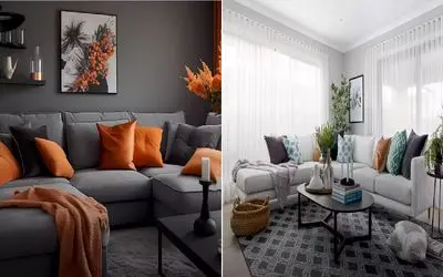 رازهای ست کردن کوسن با مبل طوسی که هر کسی نمی‌ داند/یه ست خفن مبل و کوسن با این رنگا