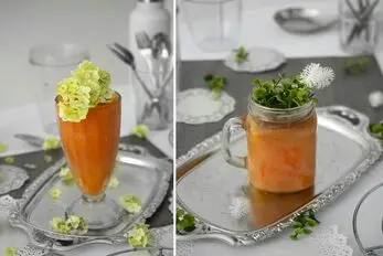 اسموتی کیک هویج | نوشیدنی کافه ای با بافتی غلیظ و خامه ای