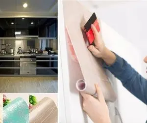 با هزینه کم دم عید آشپزخونه رو نونوار کن / ظاهری شیک با برچسب کابینت به همراه قلق نصب