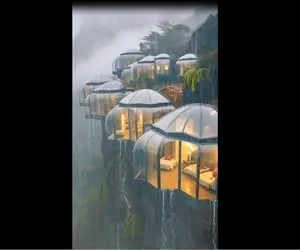 خانه‌های لوکس؛ رو صخره وسط جنگل خونه لاکچری شیشه‌ ای ولی نقلی ساختن