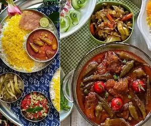 طرز تهیه خورشت بامیه | با این ترفند بامیه ها به هیچ عنوان لیز و لزج نمیشن