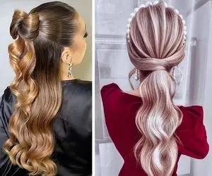 انواع مدل موی نیمه باز دخترانه جذاب / مدلای مناسب واسه انواع آرایش و صورت های گرد 