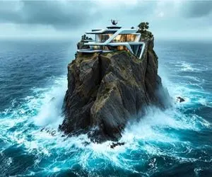 معماری خلاقانه؛ صخره پیدا کردن عمرش قد نوح روش خونه ساختن جمعه ها جوج بزنن با نوشابه