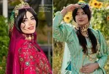 مدل های میکاپ و مدل مو برای عروسی لری؛ ایده خوشگلاسیون مو زیر سربند با لباس محلی 