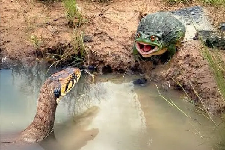 مستند حیات وحش؛ قورباغه گاوی آفریقایی هر چیزی را می‌بلعد!
