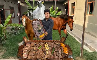 غذای روستایی؛ بش بارماق معروف ترین غذای قزاقستانی که با گوشت اسب می پزن و همه عاشقشن