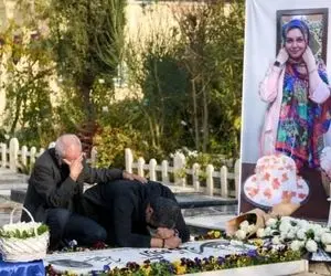 (عکس) جشن تولد آزاده نامداری بر سر مزارش