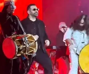 آواز کوبنده؛ تو کنسرت کاکوبند خانومه جوری به طبل می کوبه عرش میلرزه