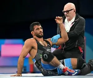 (عکس) تصویر تازه از کاپیتان تیم ملی کشتی ایران روی تخت بیمارستان