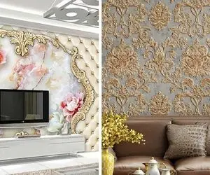 مدل های متنوع و جذاب کاغذ دیواری پذیرایی شیک / انواع جنس با خوبی بدی هایی که دارند