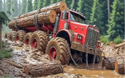 جا به جایی جانکاه؛ راننده کله شق انداخت تو مسیر صعب العبور تا کمر گل اندود شد