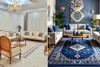 به مبلمان کرم چه رنگ فرشی میاد؛ انتخاب پرفکت نقش و ابعاد فرش متناسب با متراژ پذیرایی