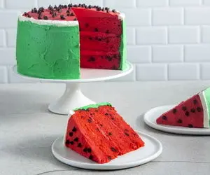 آموزش آشپزی؛ کیک هندوانه ای برای شب یلدا