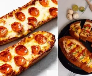 طرز تهیه پیتزا با نان باگت / یه پیتزا فوری و خوشمزه که حرف نداره