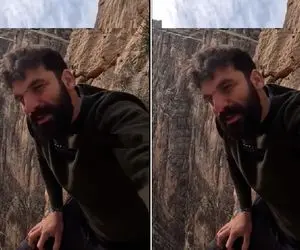 بازی با مرگ؛ اقدام وحشتناک پسر ایلامی لبه پرتگاه نفسارو تو سینه حبس کرد 