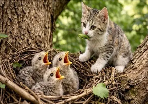 مستند حیات وحش؛ گربه جوجه عقاب هارو نمی خوره که هیچ للگیشون هم می کنه