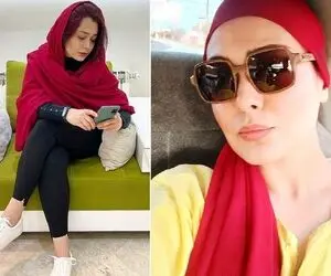 سانیا سالاری واسه یه عکس یه جور لمیده که الان زمین میقولَتش؛ لگ براق و بوت زرد چه سمی!
