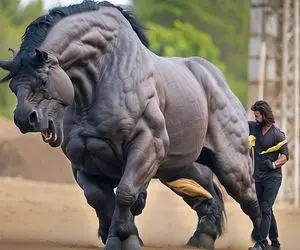 کارخانه حیوانات؛ اسب رو با ورزش عضلانی کردن کار کنه حالا شاخ شده حمله میکنه