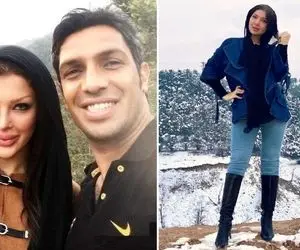 استایل وا داده و پاشنه بلندای زنِ سپهر حیدری وسط ورزشگاه همرو پکوند؛ ژان ژان!