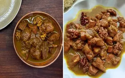 طرز تهیه خورش آلو گردو با مرغ / وقتشه بهترین غذای پاییزی رو با گردوهای تازه بپزی