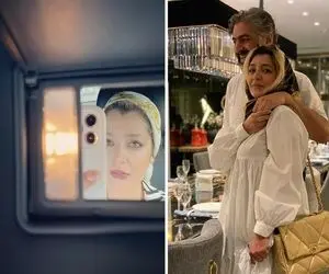 تولد ساره بیات برای شوهرش که روی پله های شیشه ای گرفت؛ سلفی با خواهرش همرو متعجب کرد!