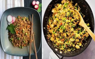 طرز تهیه پلو پیازچه با گوشت چرخ کرده / یه پلو مخلوط خوشمزه و معطر که راحت آماده میشه