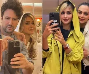 هَپی مپی زن شاهرخ استخری واسه دُخیشون تو استخر؛ خردلی جذابش با رنگ گیساش سته!