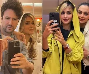 هَپی مپی زن شاهرخ استخری واسه دُخیشون تو استخر؛ خردلی جذابش با رنگ گیساش سته!