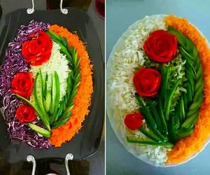 ایده های خلاقانه؛ تزئین شیک سالاد کاهو 