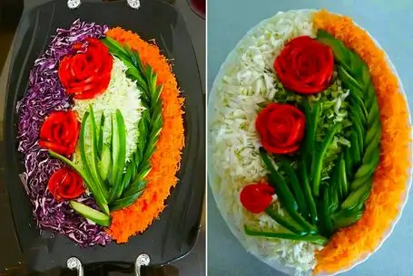 ایده های خلاقانه؛ تزئین شیک سالاد کاهو 