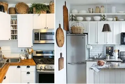 ایده های دیزاین بالای کابینت سقفی؛ جذابیت هزار برابری آشپزخونه با آیتم و عناصر مفید